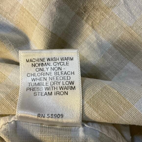 Cremieux Checked Short Sleeve Button Down Sz XXL Tan and White Casual Cotton - Picture 9 of 11